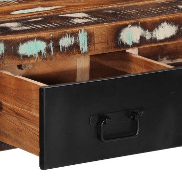 vidaXL Τραπέζι κονσόλας Πολύχρωμο 100x35x75cm Στερεό ξύλο ανακτημένο