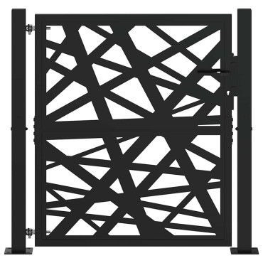 vidaXL Πύλη κήπου Μαύρη 105x106 cm Ατσάλινη ελαφριά σχεδίαση