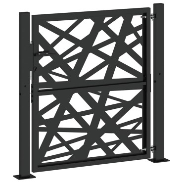 vidaXL Πύλη κήπου Μαύρη 105x106 cm Ατσάλινη ελαφριά σχεδίαση