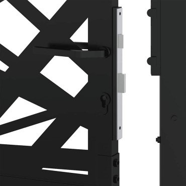 vidaXL Πύλη κήπου Μαύρη 105x106 cm Ατσάλινη ελαφριά σχεδίαση