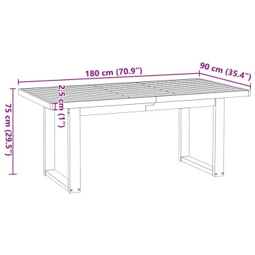 vidaXL Τραπεζαρία "NOAIN" Πόδια σε σχήμα U 180x90x75cm 1 τεμ.