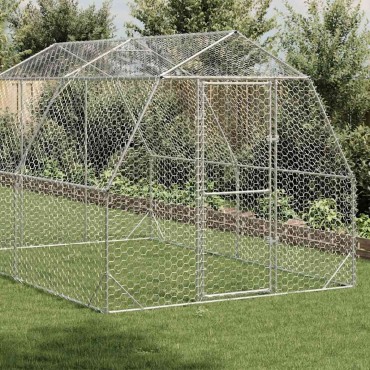 vidaXL Chicken Run 2,5x4x2,25 m Γαλβανισμένος χάλυβας
