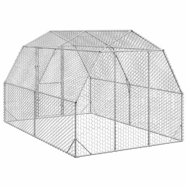 vidaXL Chicken Run 2,5x4x2,25 m Γαλβανισμένος χάλυβας