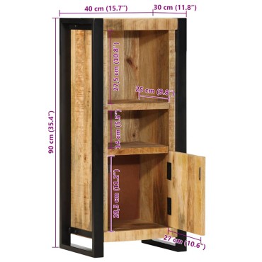 ντουλάπι μπάνιου vidaXL 40x30x90cm από μασίφ ξύλο Rough Mango