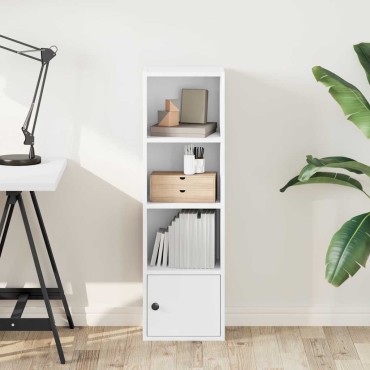vidaXL Βιβλιοθήκη Λευκό 31x24x102cm Ξύλο μηχανικής κατασκευής 1 τεμ.