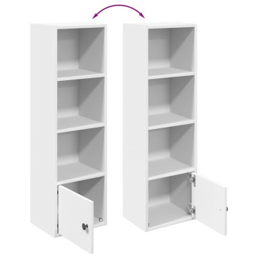 vidaXL Βιβλιοθήκη Λευκό 31x24x102cm Ξύλο μηχανικής κατασκευής 1 τεμ.
