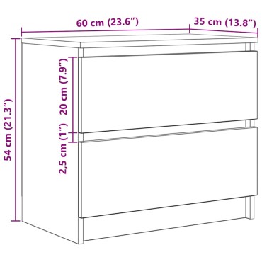ντουλάπι τηλεόρασης vidaXL Λευκό 60x35x54cm Κατασκευασμένο ξύλο