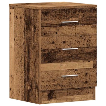vidaXL ντουλάπι κομοδίνου Παλιό ξύλο 38x35x55cm Κατασκευασμένο ξύλο 1 τεμ.