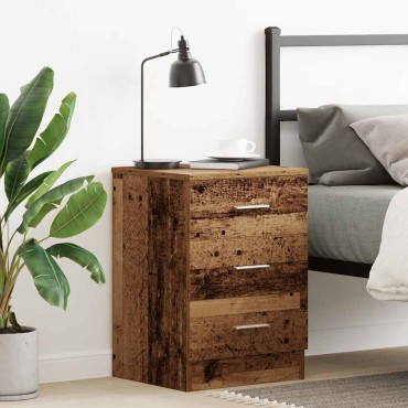 vidaXL ντουλάπι κομοδίνου Παλιό ξύλο 38x35x55cm Κατασκευασμένο ξύλο 1 τεμ.