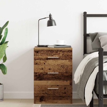 vidaXL ντουλάπι κομοδίνου Παλιό ξύλο 38x35x55cm Κατασκευασμένο ξύλο 1 τεμ.