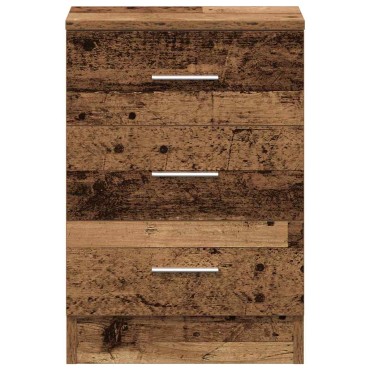 vidaXL ντουλάπι κομοδίνου Παλιό ξύλο 38x35x55cm Κατασκευασμένο ξύλο 1 τεμ.