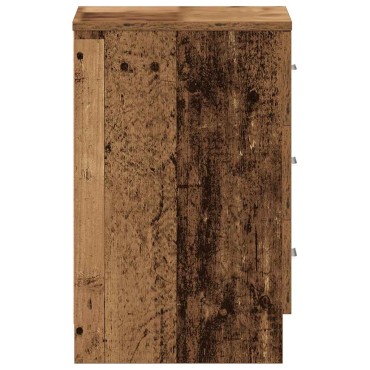 vidaXL ντουλάπι κομοδίνου Παλιό ξύλο 38x35x55cm Κατασκευασμένο ξύλο 1 τεμ.