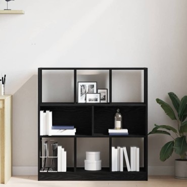 vidaXL Ντουλάπι βιβλίων Μαύρη βελανιδιά 97,5x29,5x100cm 1 τεμ.