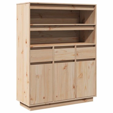 vidaXL Highboard 89x34x116,5cm Μασίφ ξύλο πεύκο 1 τεμ.