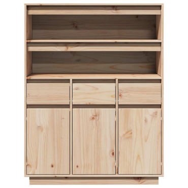 vidaXL Highboard 89x34x116,5cm Μασίφ ξύλο πεύκο 1 τεμ.