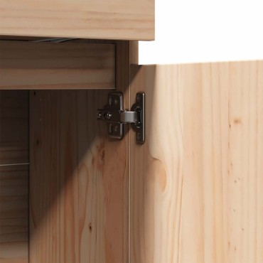 vidaXL Highboard 89x34x116,5cm Μασίφ ξύλο πεύκο 1 τεμ.