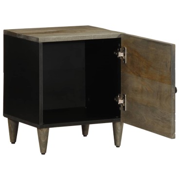vidaXL Κομοδίνα 2 τεμ. ανοιχτό γκρι 40x33x46cm μασίφ ξύλο Mango