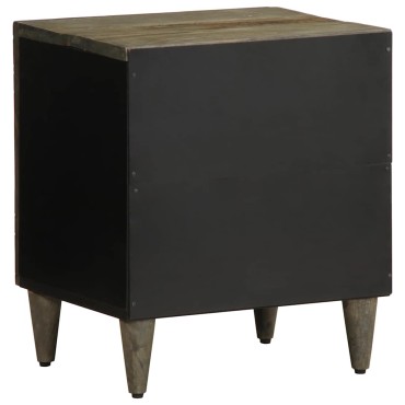 vidaXL Κομοδίνα 2 τεμ. ανοιχτό γκρι 40x33x46cm μασίφ ξύλο Mango