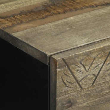 vidaXL Κομοδίνα 2 τεμ. ανοιχτό γκρι 40x33x46cm μασίφ ξύλο Mango