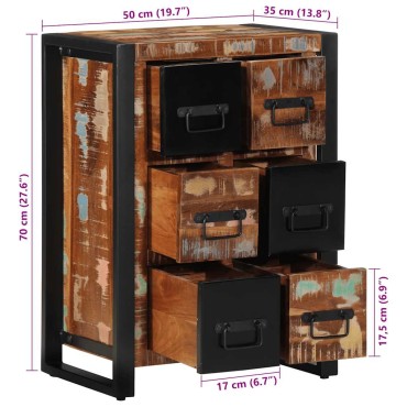 vidaXL Sideboard 50x35x70cm Ξύλο μασίφ αναγεννημένο 1 τεμ.