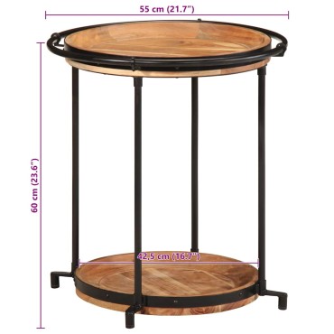 vidaXL Τραπεζάκι 55x60cm μασίφ ξύλο ακακία 1 τεμ.
