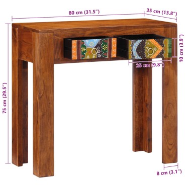vidaXL Τραπέζι κονσόλας 80x35x75 cm από μασίφ ξύλο ακακίας