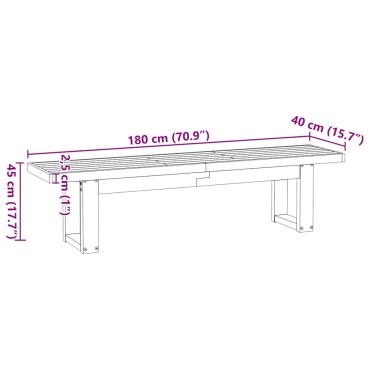 vidaXL Πάγκος τραπεζαρίας NOAIN με πόδια σχήματος U 180x40x45cm 1 τεμ.