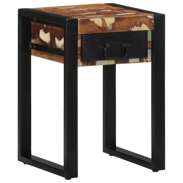 vidaXL Τραπεζάκι Πολύχρωμο 35x35x50cm Ξύλο μασίφ αναγεννημένο 1 τεμ.