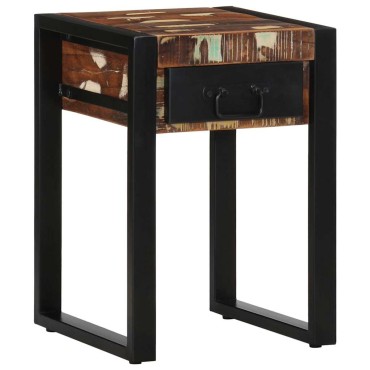 vidaXL Τραπεζάκι Πολύχρωμο 35x35x50cm Ξύλο μασίφ αναγεννημένο 1 τεμ.