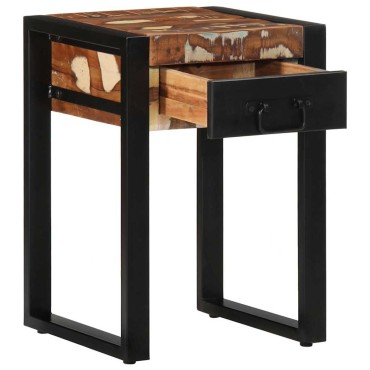vidaXL Τραπεζάκι Πολύχρωμο 35x35x50cm Ξύλο μασίφ αναγεννημένο 1 τεμ.