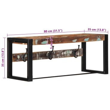 vidaXL Ράφι για παλτά Πολύχρωμο 80x35x35 cm Στερεό ξύλο αναγεννημένο