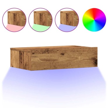vidaXL Κομοδίνο Όψη Παλαιού Ξύλου 60x35cm από Επεξεργασμένο Ξύλο 1 τεμ.