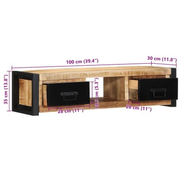 ντουλάπι τηλεόρασης vidaXL 100x30x25cm Στερεό ακατέργαστο ξύλο Mango