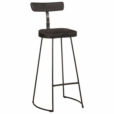 vidaXL Bar Stools 2 τεμ. Μαύρο 49x43x103cm Στερεό ξύλο Mango