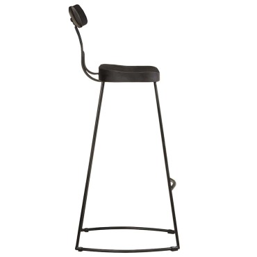 vidaXL Bar Stools 2 τεμ. Μαύρο 49x43x103cm Στερεό ξύλο Mango