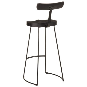 vidaXL Bar Stools 2 τεμ. Μαύρο 49x43x103cm Στερεό ξύλο Mango