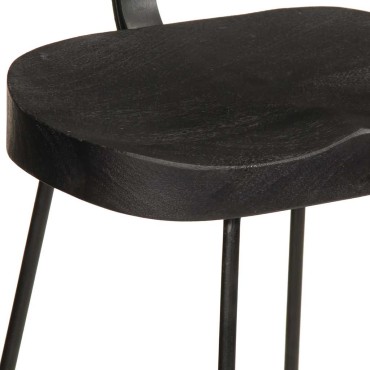 vidaXL Bar Stools 2 τεμ. Μαύρο 49x43x103cm Στερεό ξύλο Mango