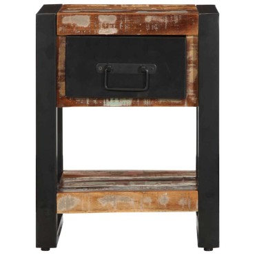 vidaXL Κομοδίνο Πολύχρωμο 35x34x45cm Στερεό ξύλο αναγεννημένο 1 τεμ.