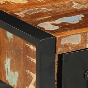 vidaXL Κομοδίνο Πολύχρωμο 35x34x45cm Στερεό ξύλο αναγεννημένο 1 τεμ.