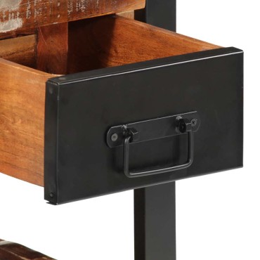 vidaXL Κομοδίνο Πολύχρωμο 35x34x45cm Στερεό ξύλο αναγεννημένο 1 τεμ.