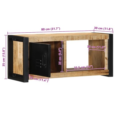 ντουλάπι τηλεόρασης vidaXL 80x30x35cm Στερεό ακατέργαστο ξύλο Mango