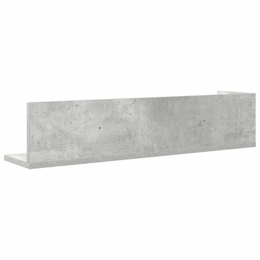 vidaXL Ράφια τοίχου 2 τεμ. Μπετόν Γκρι 75x16,5x16,5cm Ξύλο μηχανής