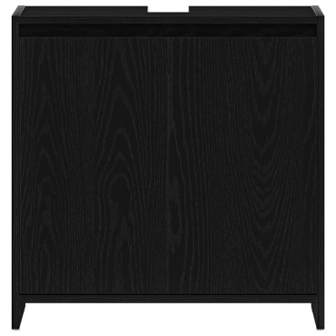 vidaXL Ντουλάπι μπάνιου Μαύρη βελανιδιά 60x33x60cm Κατασκευασμένο ξύλο