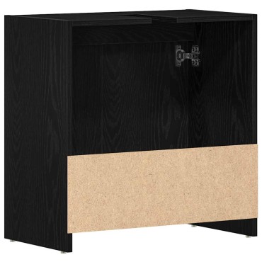 vidaXL Ντουλάπι μπάνιου Μαύρη βελανιδιά 60x33x60cm Κατασκευασμένο ξύλο