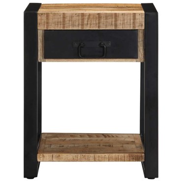 vidaXL Side Table 40x40x50cm Στερεό ακατέργαστο ξύλο Mango