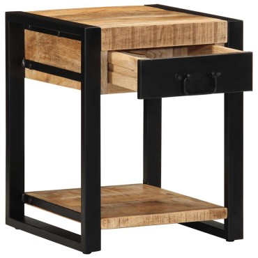 vidaXL Side Table 40x40x50cm Στερεό ακατέργαστο ξύλο Mango