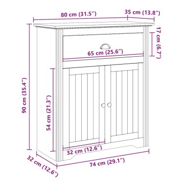 vidaXL Ντουλάπι διαδρόμου "BODO" Λευκό 80x35x90cm
