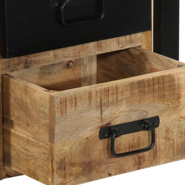 vidaXL Κομοδίνα 2 τεμ. 40x35x40cm Στερεό ακατέργαστο ξύλο Mango