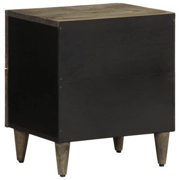 vidaXL Κομοδίνα 2 τεμ. ανοιχτό γκρι 40x33x46cm μασίφ ξύλο Mango