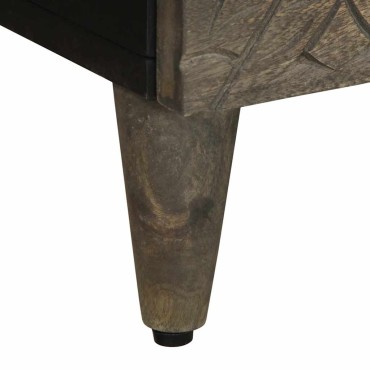 vidaXL Κομοδίνα 2 τεμ. ανοιχτό γκρι 40x33x46cm μασίφ ξύλο Mango